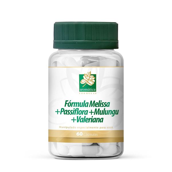 Fórmula Melissa + Passiflora + Mulungu + Valeriana 60 Cápsulas